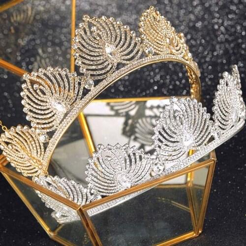 Wedding Bridal Accessories Fashion Tiara Baroque Floral Shape Crowns Princess Hair Tiara Birthday Tiara Accessories BH