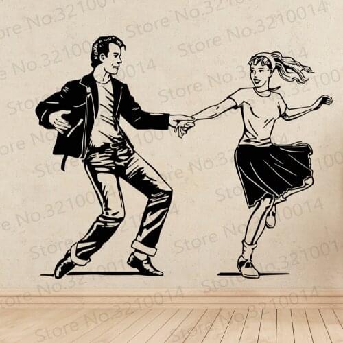 Dance couples wall stickers vinyl wall decal art home design poster vinyl paredes Living Room wallpaper PW323