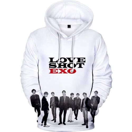 Hot New EXO 3D Hoodie Men/Women 3D Print Fashion Sweatshirts Hip Hop Pullover Long Sleeve 3D Hoodies EXO Casual Mens Hoodie