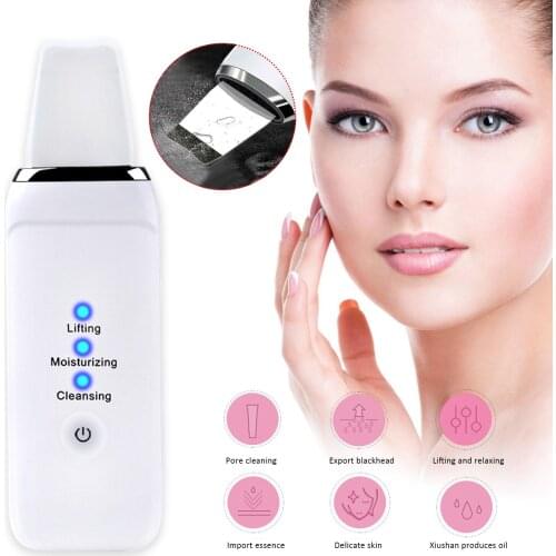 Ultrasonic Pore Cleanser Blackhead Deep Face Cleaning Skin Wrinkles Removal Lifting Shovel Moisturizing Scrubber Facial Massager