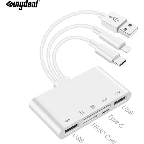 USB C Type C For iphone Cable to SD TF Card Reader Digital OTG Adapter Hub For iPhone X XS XR 11 Pro MAX For Huawei Xiaomi