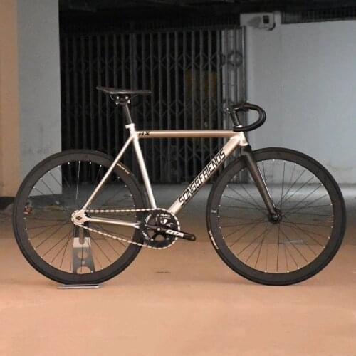 Fixed Gear Bike 48cm 52cm 56cm Single Speed Track Bicycle Aluminum Alloy Frame Carbon Customizable Fiber Fork 40mm Wheel