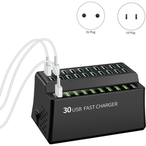 180W Multi USB Charger 30 Port USB Fast Charger Quick Charge Portatil, 30 USB Ports Quick Charge Charger Station