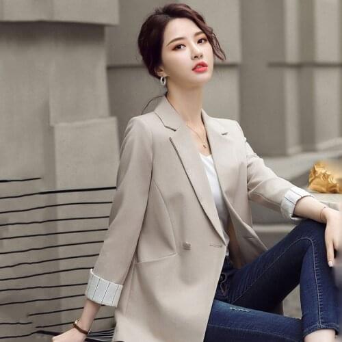 Womens Suit Jackets Spring Autumn 2021 New Fashion Feminino Blazer Vintage Casual Slim Large Size 4XL Suit Jacket Female Coat