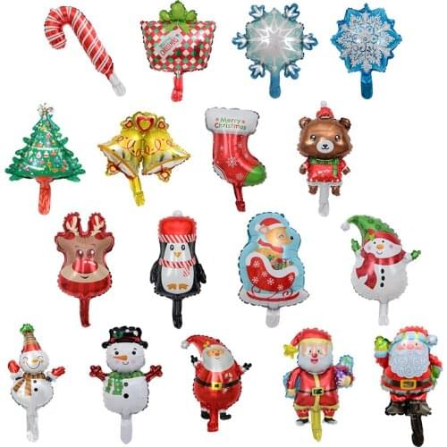 10pcs/set Mini Size Happy Christmas Day Foil Balloons Snowman Santa Claus Christmas Tree Decoration Xmas Party Supplies Globos