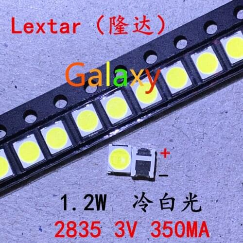 200PCS / LOT LEXTAR LED Backlight 1210 3528 2835 3V 250ma Cool white For LG Innotek LCD Backlight LED TV Application