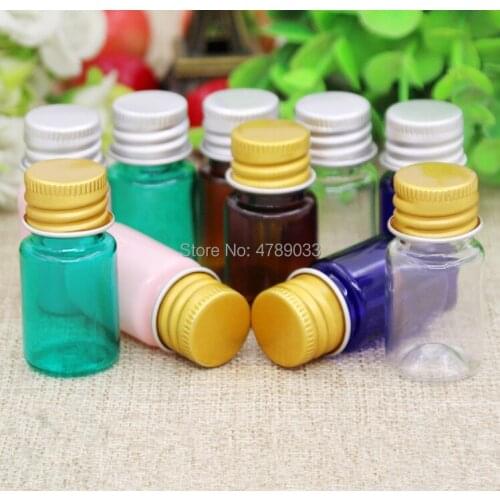 50/100pcs 5ml Empty Cream Lotion Cosmetic Container Colourful Plastic Bottle With Aluminum Screw Cap For Travel Use