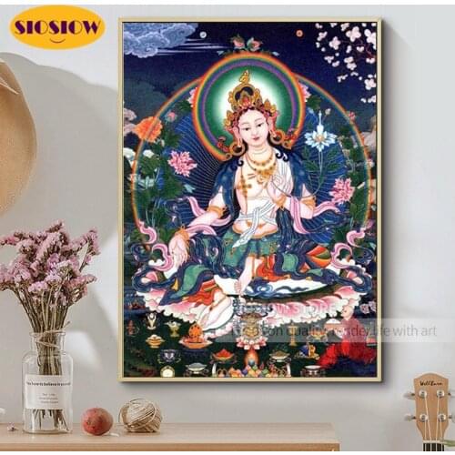 SIOSIOW Full Drill 5D DIY Diamond Painting Buddha 3D Daimond Mosaic Embroidery Cross-stitch Chinese Buddhism Art Religious Decor
