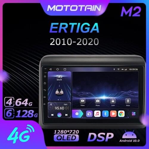 Mototain Autoradio automotive Radio 2 Din for SUZUKI ERTIGA 2010 - 2020 Android 10.0 Multimedia 4G LTE 6G Ram 128G Rom 1280*720