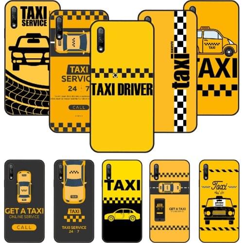 Phone Case For Huawei Honor 9X 10 9 20 8X 8A 8S 7X 7A i A Pro Play Lite Black Cover Etui Silicone Funda Yellow Caveat Taxi cab