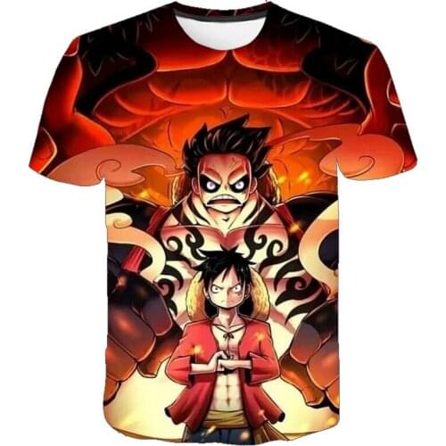 Kids One Piece Luffy Tshirt Children Teen Clothes Harajuku Cool Boys Casual Print Clothes Anime Zoro Chopper Teen Comic Clothing