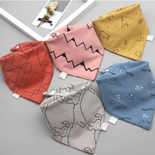 Cotton Bandana Bibs Baby Bibs Triangle Double Cotton Bibs Towel Baby Boys Girls Feeding Apron 5 pieces/lot