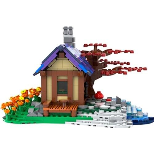 MOC Rural House The Sea by the river Building Block Design Model City Street Toys For Childrens DIY Education Toys Gifts