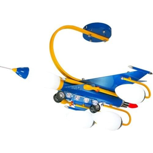 Modern Children Metal Warcraft Bedroom Ceiling Lamps Kid Child Study Room Blue Painted Metal Airplane Ceiling Lamp Light
