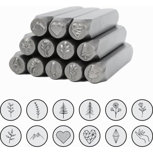 DIY Symbol Metal Punch Metal Stamping Kit Constellation Leather Stamps, Leather Logo Printing Tool, Jewelry Stamping 1/4 (6mm)
