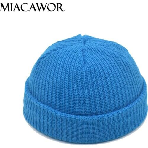MIACAWOR Winter Solid Color Ladies Beanie Unisex Hat Knitted Hat Ladies Bone Breathable Mens Golas Warm Hat Z01