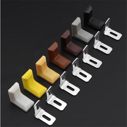 20pc/pack furniture fitting mini Corner Bracket 90 degree angle code L-shaped Repair fastener with dust cover Hardware connector