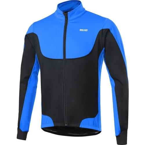 Arsuxeo Mens Cycling Jackets Windproof Thermal Fleece Lined Winter Cycling Jacket Outdoor Sport Coat Riding Long Sleeve Jersey