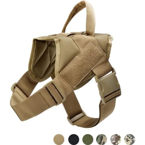 Nylon Tactical K9 Dog Harness Military Patrol Working Dog Collar Harness Vest With Handle For Small Large Dogs German Shepherd