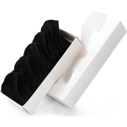 Mens Cotton Sock 5 Pairs Business Mid-Calf Socks Deodorant and Breathable Sweat-Absorbent Autumn and Winter Solid Color Thick