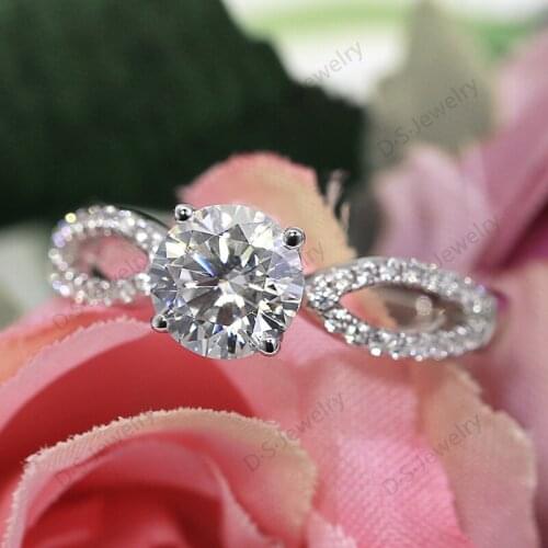 New Classic Mossan Stone Couple Propose Pair Light Luxury eternal Womens Ring