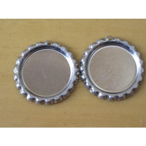 New Arrival Both side colors Sliver chromed Flatten Bottle Caps Metal Tinplate BottleCaps for 1 inch Domes With Hole