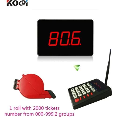 Simple Electronic queue paging system display receiver with keyboard and ticket dispenser(number 000-999) restaurant equipment