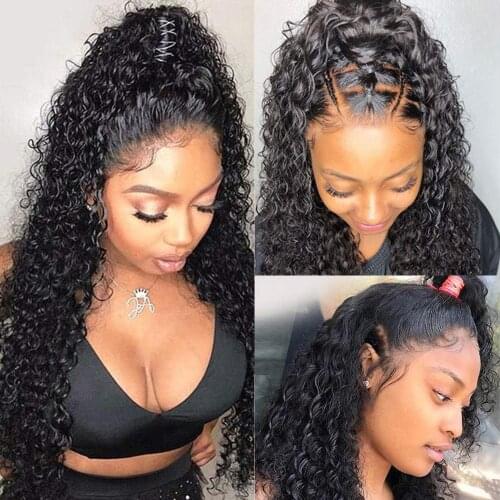 Queen Beauty Brazilian Water Wave 13X4 Lace Frontal Wig 150% Density Lace Front Human Hair Wigs For Women Water Wave Lace Wigs
