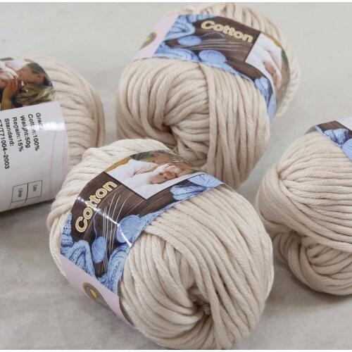 Sale 4 Ball x 50g Super Soft Pure Cotton Chunky Shawl Hand Knitting Womens Yarn Beige 422-31-4