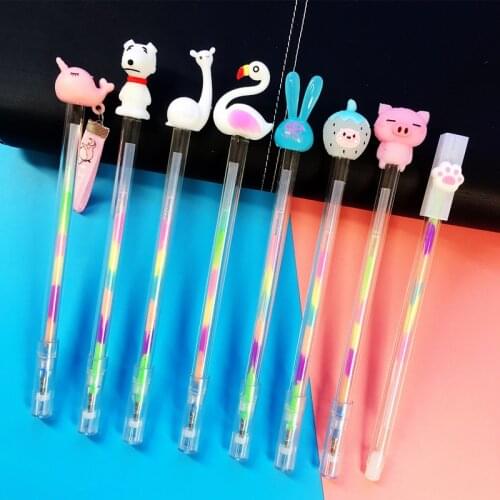 24 Pcs Creative Cartoon Hand Account Special Pen Rabbit Radish Cat Claw Highlight Powder Color Gel Pen Cute Stationary