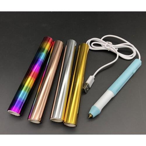 Heated hot Foil quill Pen Electric Foil Quill Invitation Tool Kit Apply Foil to Cards Scrapbook DIY Handmade Craft Foil Roll