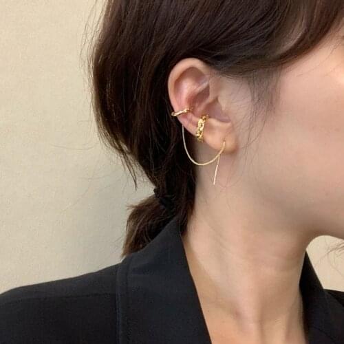 Ear Clip Long Tassel Earrings for Women 2020 Zircon Ear Cuff Earring Ear Line Fashion Jewelry Gift