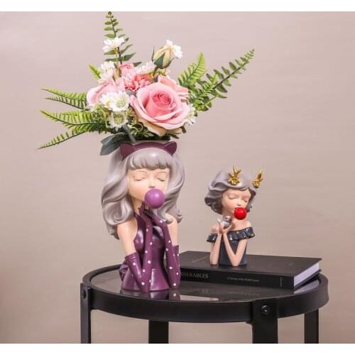 Nordic bubble blowing girl vase living room desktop flower arrangement flower home decoration bedroom girl storage decoration