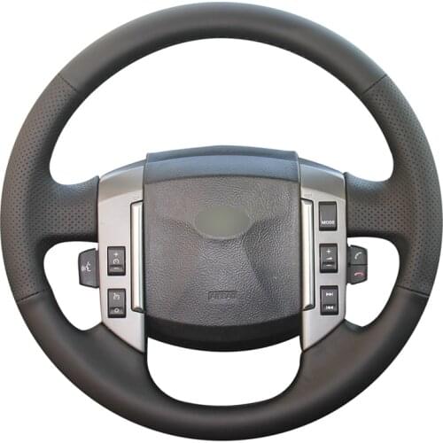 Hand-stitched Black Artificial Leather Car Steering Wheel Covers for Land Rover Old Range Rover Sport 2005 2006 2007 2008