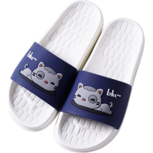 Slippers Womens Household Bathroom PVC Couple Indoor Non-slip Cartoon Sandals Mens Soft Bottom Home Shoes Man Shoes