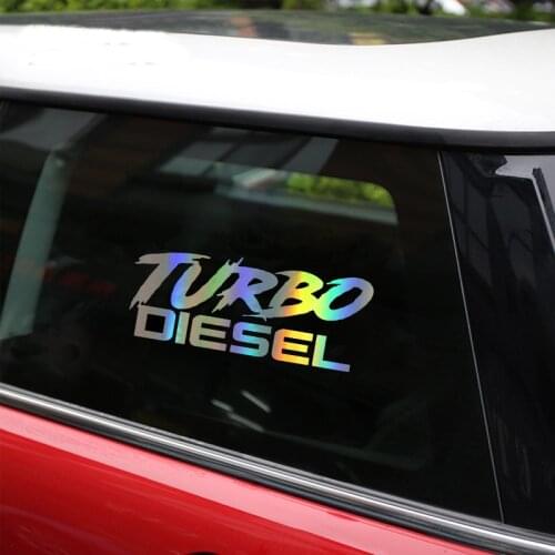 HungMieh 18.5*7.3cm car stickers TURBO DIESEL sticker on auto vinyl funny decal for car motorcycle