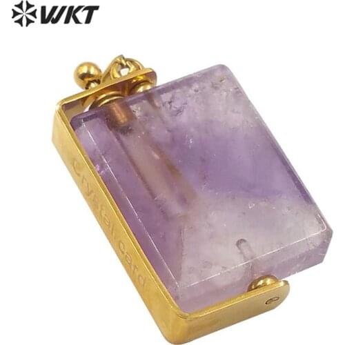 WT-P1502 Amazing new square whirling stone pendant fashion favo stone perfume bottle pendant can be swing for lady gift pendant