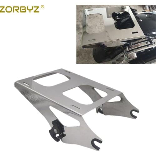 ZORBYZ Motorcycle Chrome Two Up Tour Pak Pack Mount Luggage Rack For Harley Street Glide Road King 2014-2019