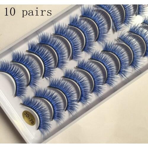 10 Pairs Natural Soft Blue Eyelash Extension Premium Individual Mink Lash Makeup Cilio