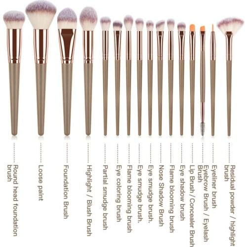 16 Pcs Makeup Brush Set For Eyeshadow Foundation Powder Eyeliner Blush Blending Beauty Make Up Brush Tools For Cosmetic New 2021