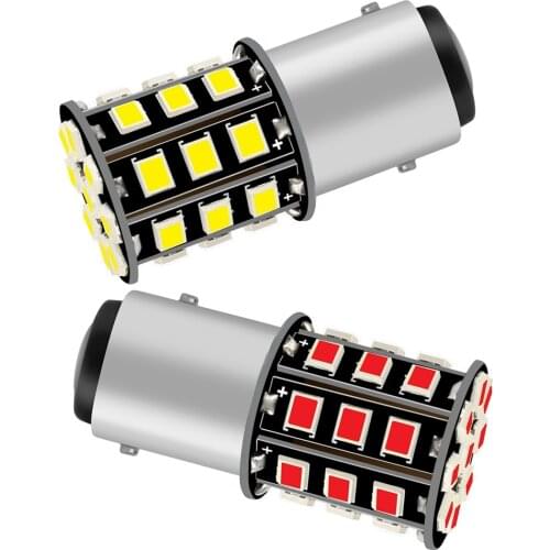 2PCS 1157 P21/5W BAY15D 33 Chips LED Auto Tail Brake Lamps Car Daytime Running Bulb Parking Lights Turn Signals Red White Yellow