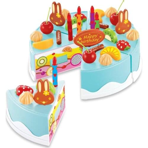 37pcs Kitchen Toys Cake Food DIY Pretend Play Fruit Cutting Birthday Toys for Children Plastic Educational Baby kids Gift