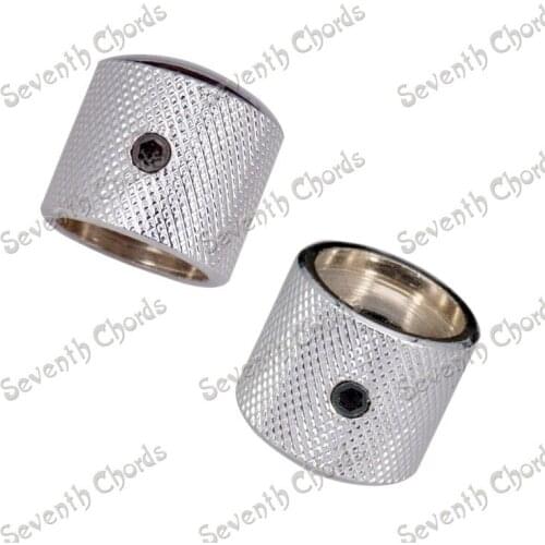 4 Pcs Fine grain Metal Knurled Barrel Dome Volume Tone Control Knobs Button for Bass Guitar Replacement parts