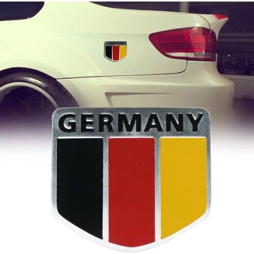 Germany German Flag 3D Aluminum Alloy Badge Auto Car Body Front Emblem Stickers Racing Sports Motorcycle Automobile Decal
