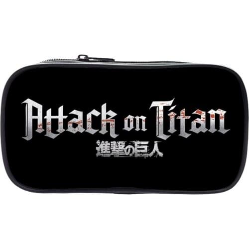 Japanese Anime Attack On Titan Pencil Case Cosplay Cartoon Cosmetic Bag Student Stationery Pouch Bags