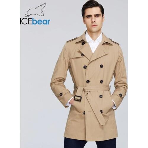 ICEbear 2020 New mens trench coat high-quality mens long lapel windbreakers mens brand clothing MWF20709D