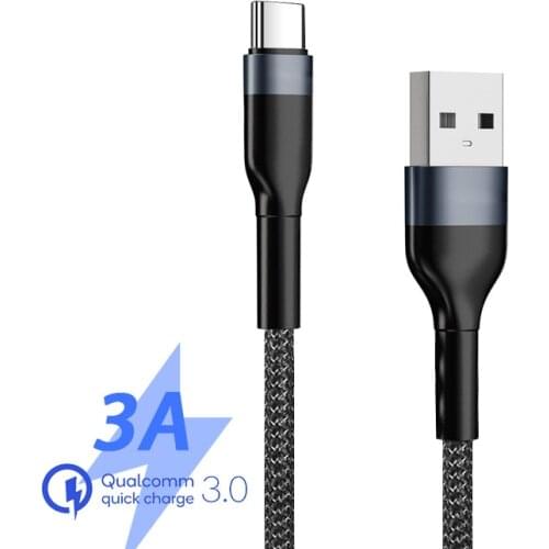 USBC Cable Carga Rapida Tipo C Kabel USB Type C Fast Charging Cable for Smart Phone Quick Charge 3.0 Tipe C Data Cord Line 1M 2M