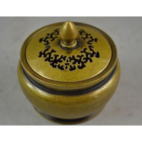 Chinese Handwork Copper Carving Delicate Slippy Noble Incense Burner