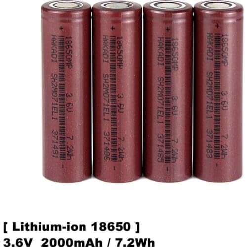 18650 3.7V 2000mah Batteries Lithium-ion Rechargeable 3C-5C Discharge For Power Tool DIY 24V 36V 48V Scooter Ebike Battery Pack
