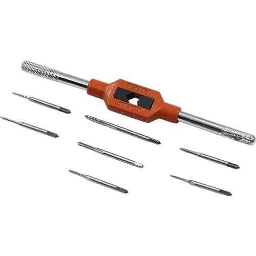 M1-8 Adjustable Tap Spanner with 7pcs M1.1-M2.5 Mini Screw Hand Tap Set For Metal Working